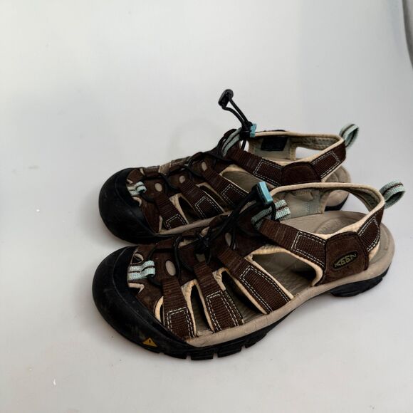 KEEN Newport Hiking Sandals Women’s US 7 Brown Tan Blue Closed Toe EUC - Picture 3 of 16
